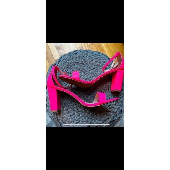 Hot Pink strap block heels. 8.5 Wilddiva - Picture 1 of 11